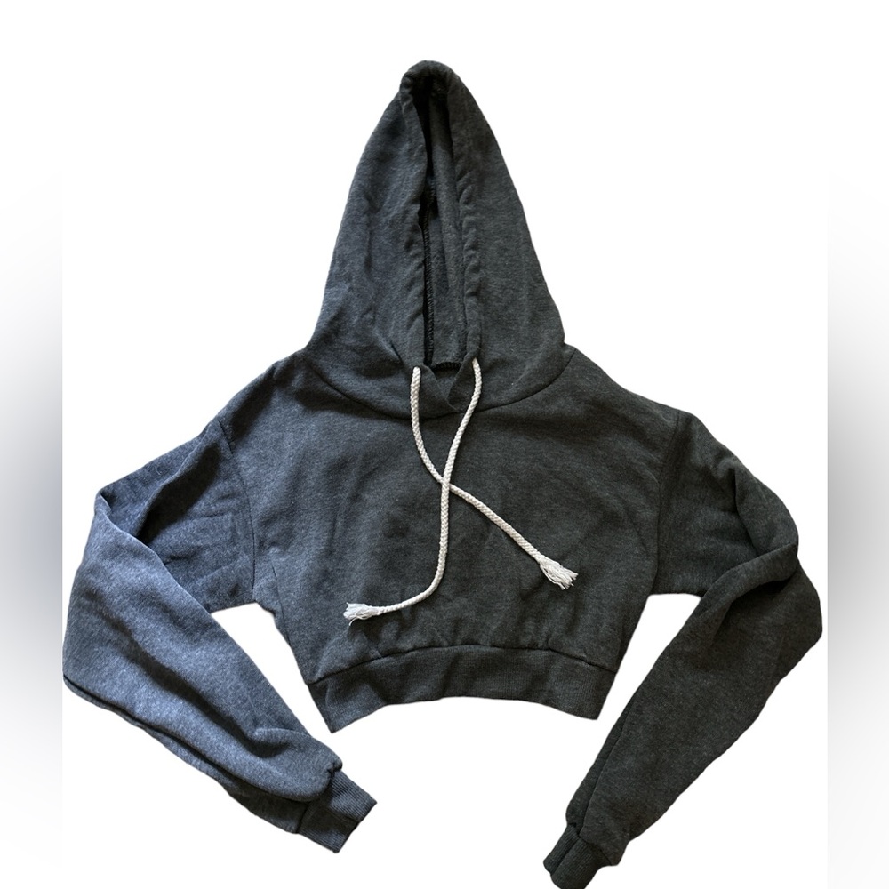 Cropped gray hoody sweatshirt
